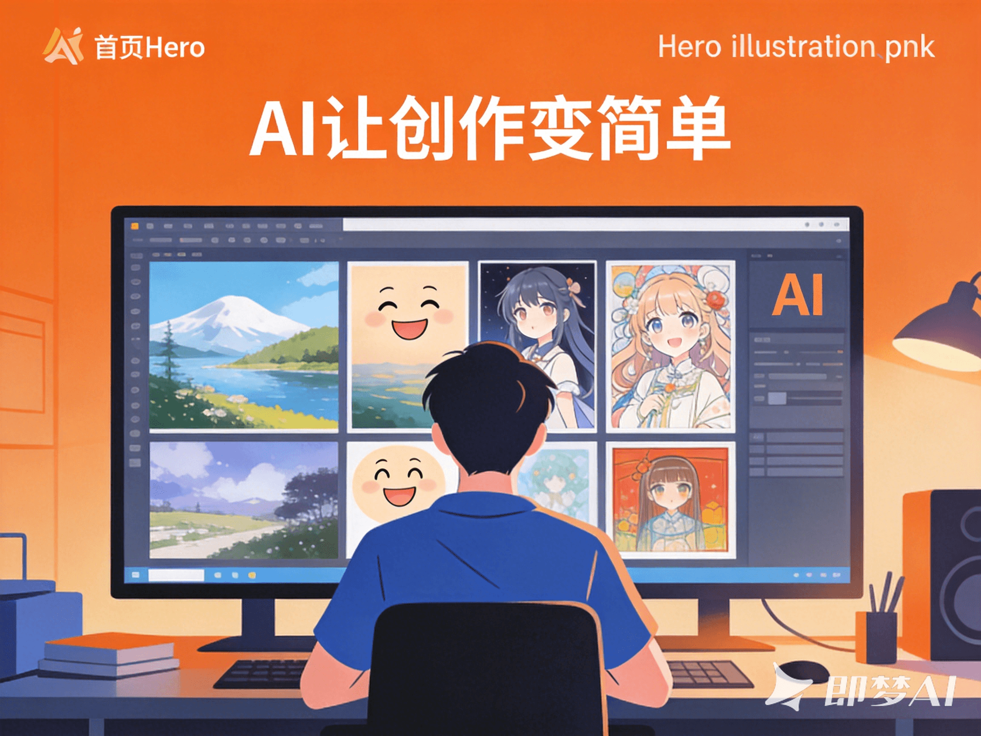 创作者通过 AI 快速生成素材